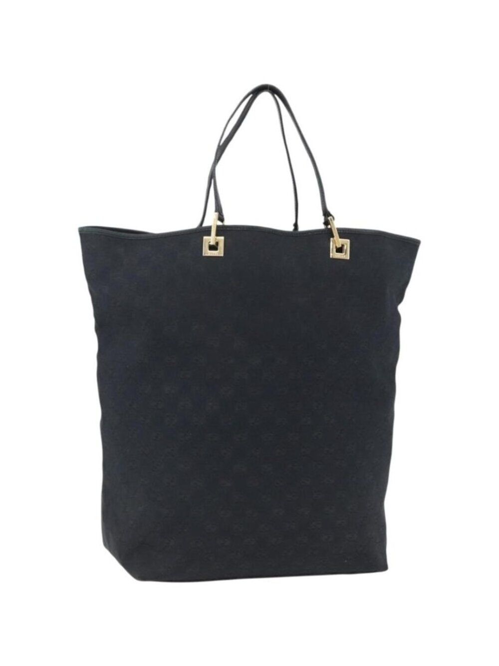 GUCCI GG Canvas Tote Bag Black Gold 002 1097 2404